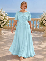 Lace Mother Dress with Half Sleeves-Plus Size 