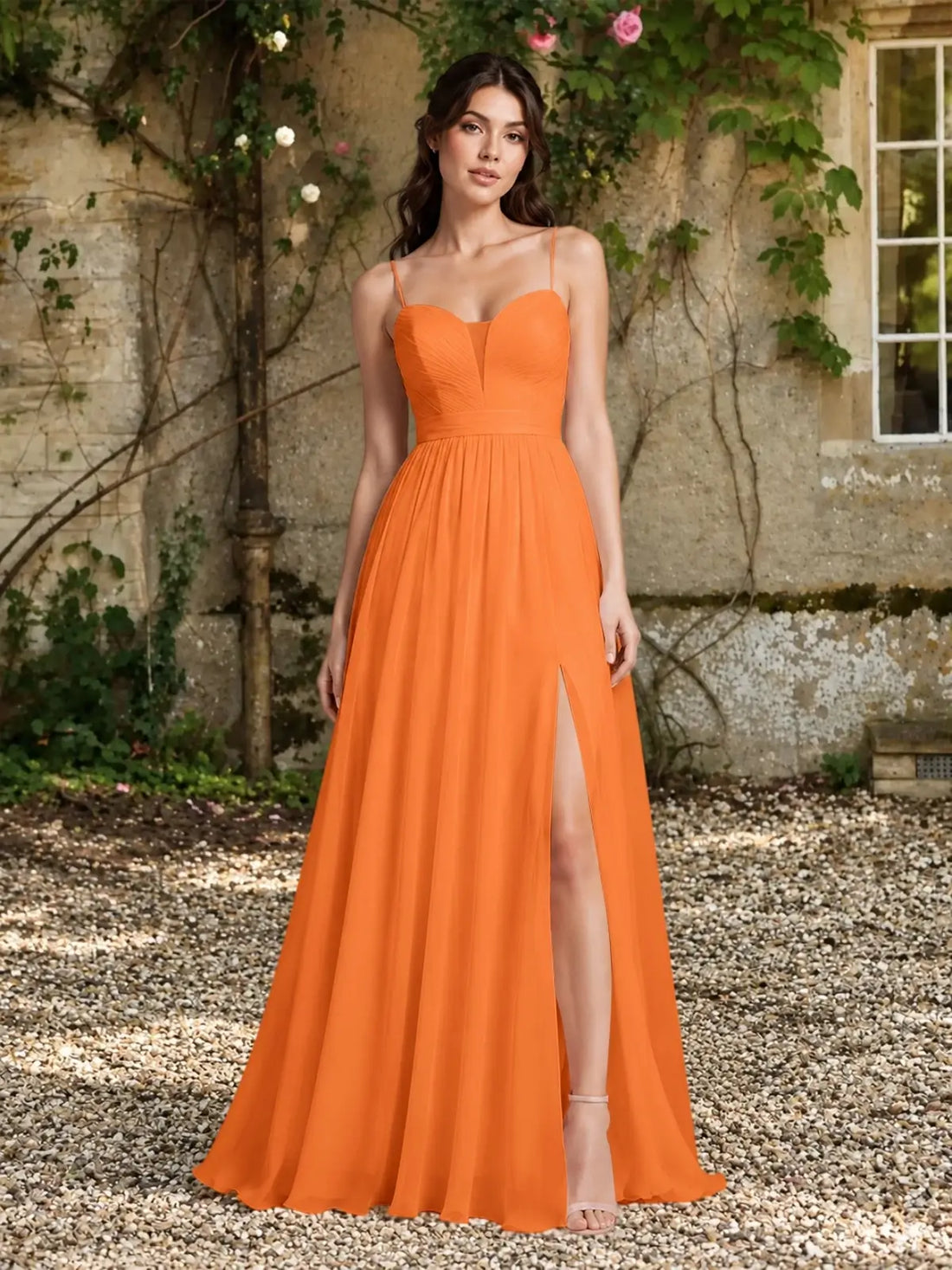 A-Line Bridesmaid Dress with Spaghetti Straps