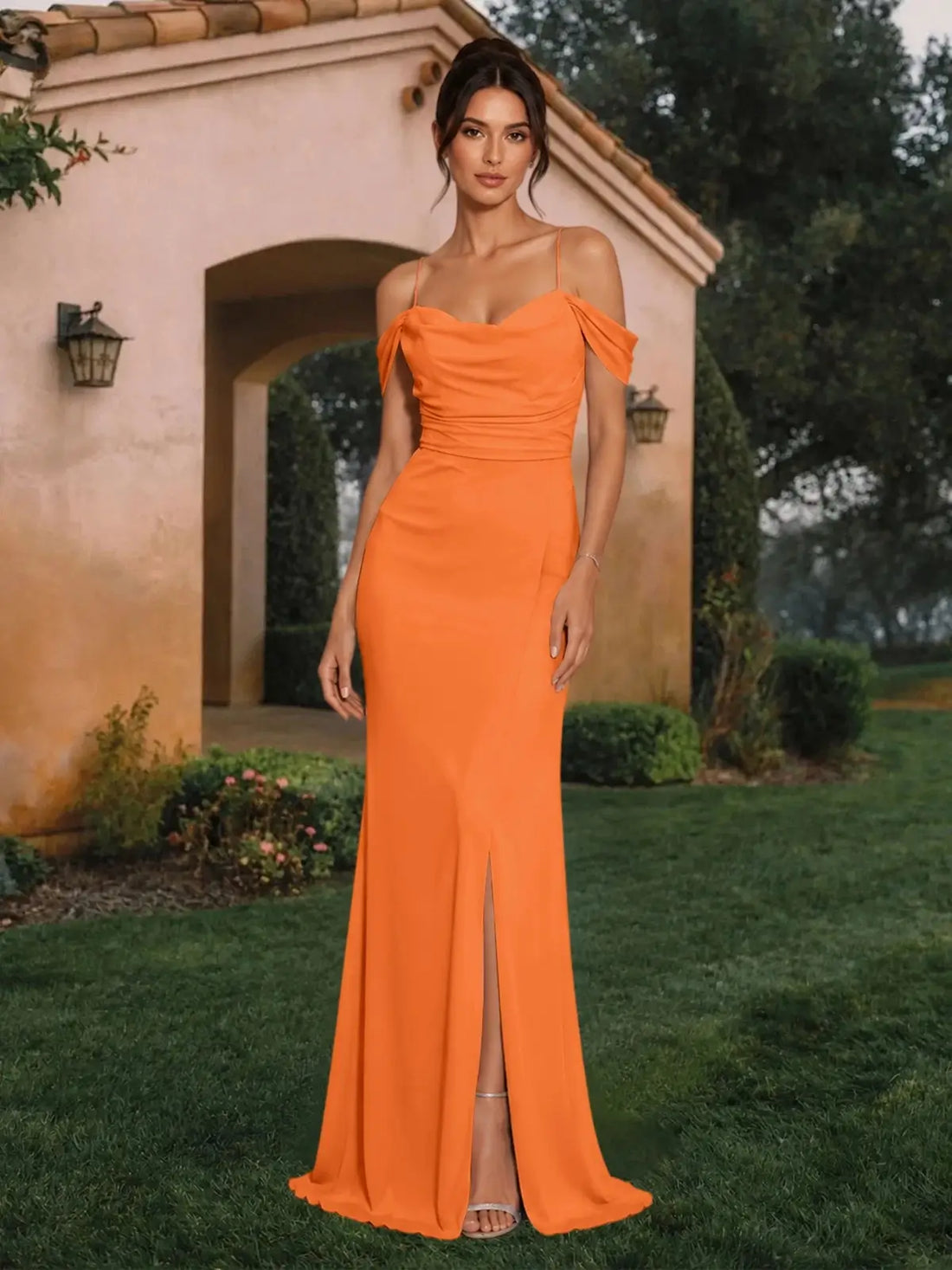 Trumpet Bridesmaid Dress with Slit