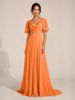 Cowl Neck Bridesmaid Dress with Cut-Out Detail