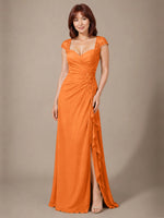 Chiffon Mother of the Bride Dress with Lace Appliques 