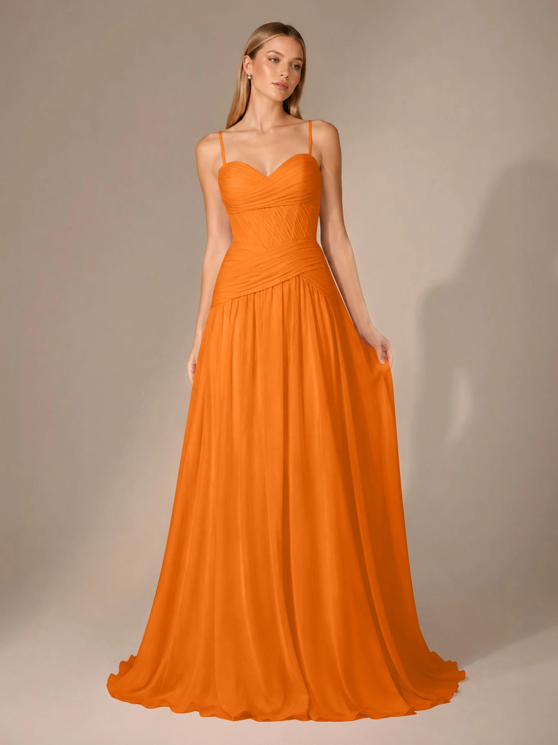 Chiffon Bridesmaid Dress with Ruched Design 