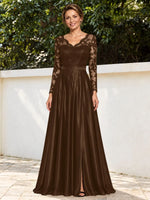 Satin Mother of the Bride Dress with Appliques