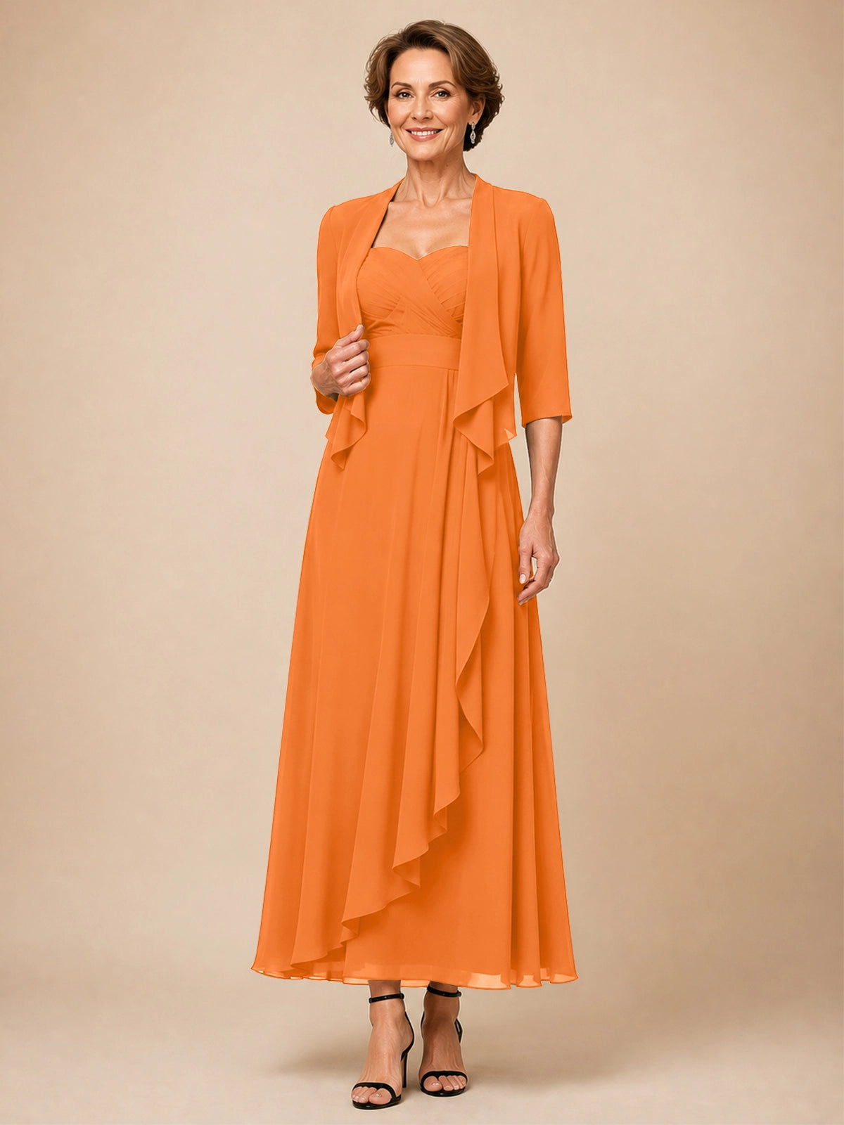 Two-piece Mother of the Bride Dress with Ruffle Design 