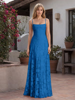 Jacquard Prom Dress with Lace-Up Open Back 