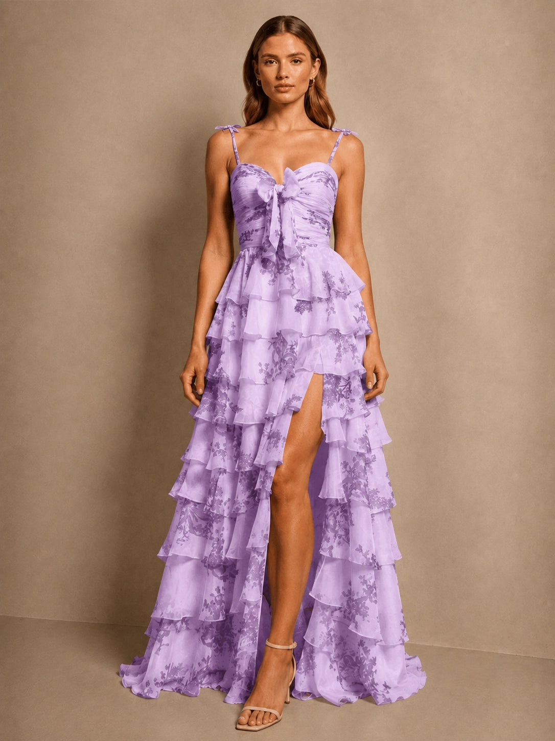 Floral Pattern High-low Dress 