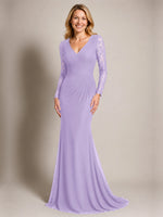 Mermaid Mother of the Bride Dress with Long Lace Sleeves 