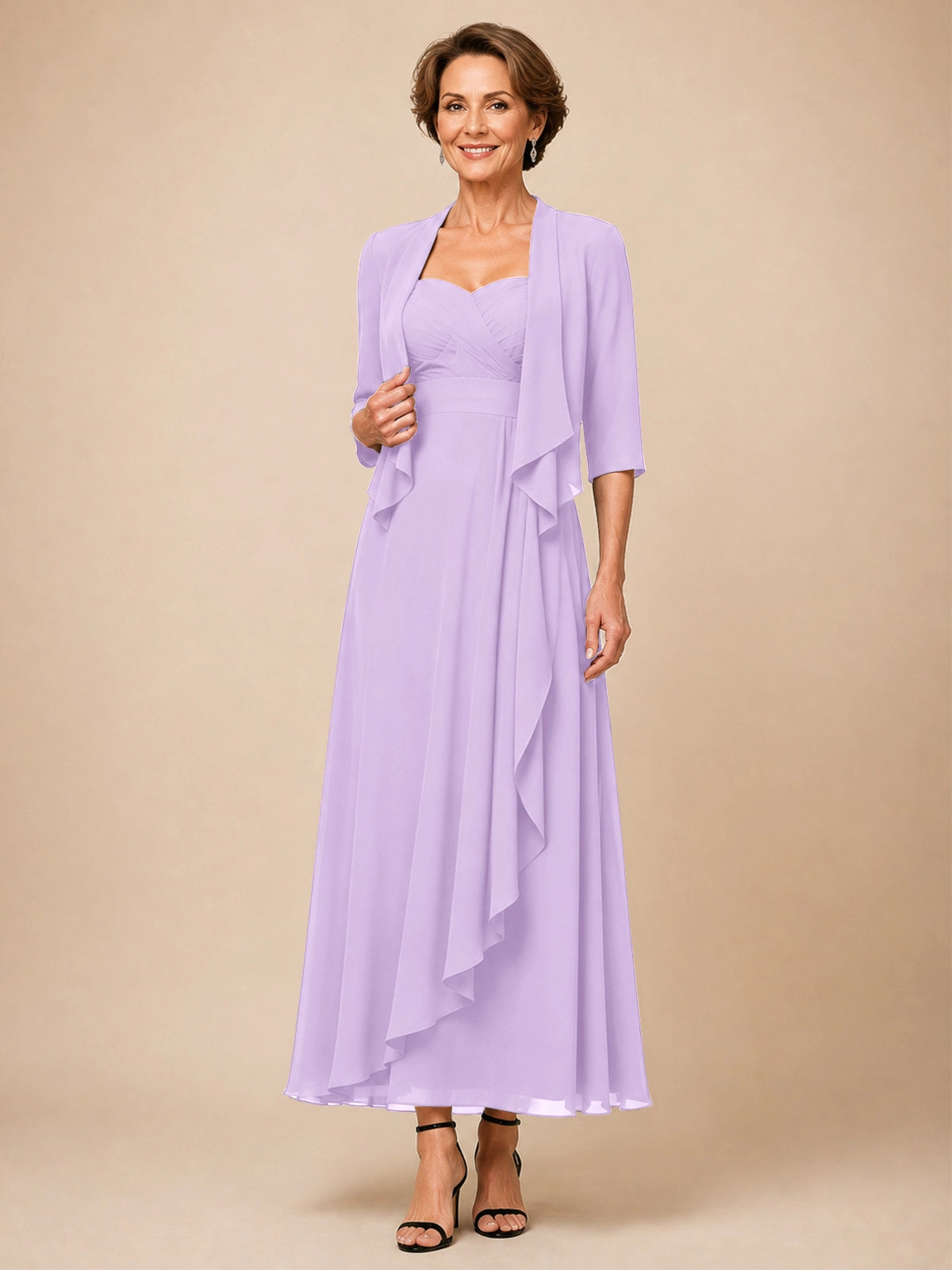 Two-piece Mother of the Bride Dress with Ruffle Design 