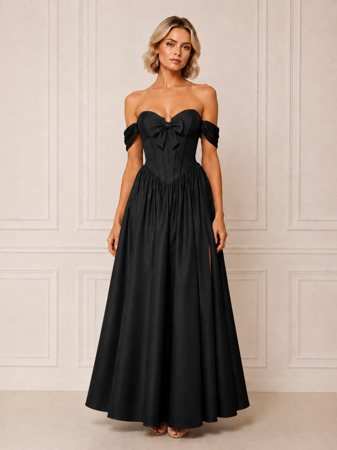 A-line Bridesmaid Dress with Bow Detail 
