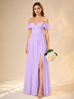 Chiffon Bridesmaid Dress with Cap Sleeves 