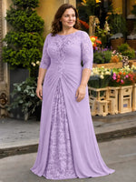 Lace Mother of the Bride Dress with Applique-Plus Size 