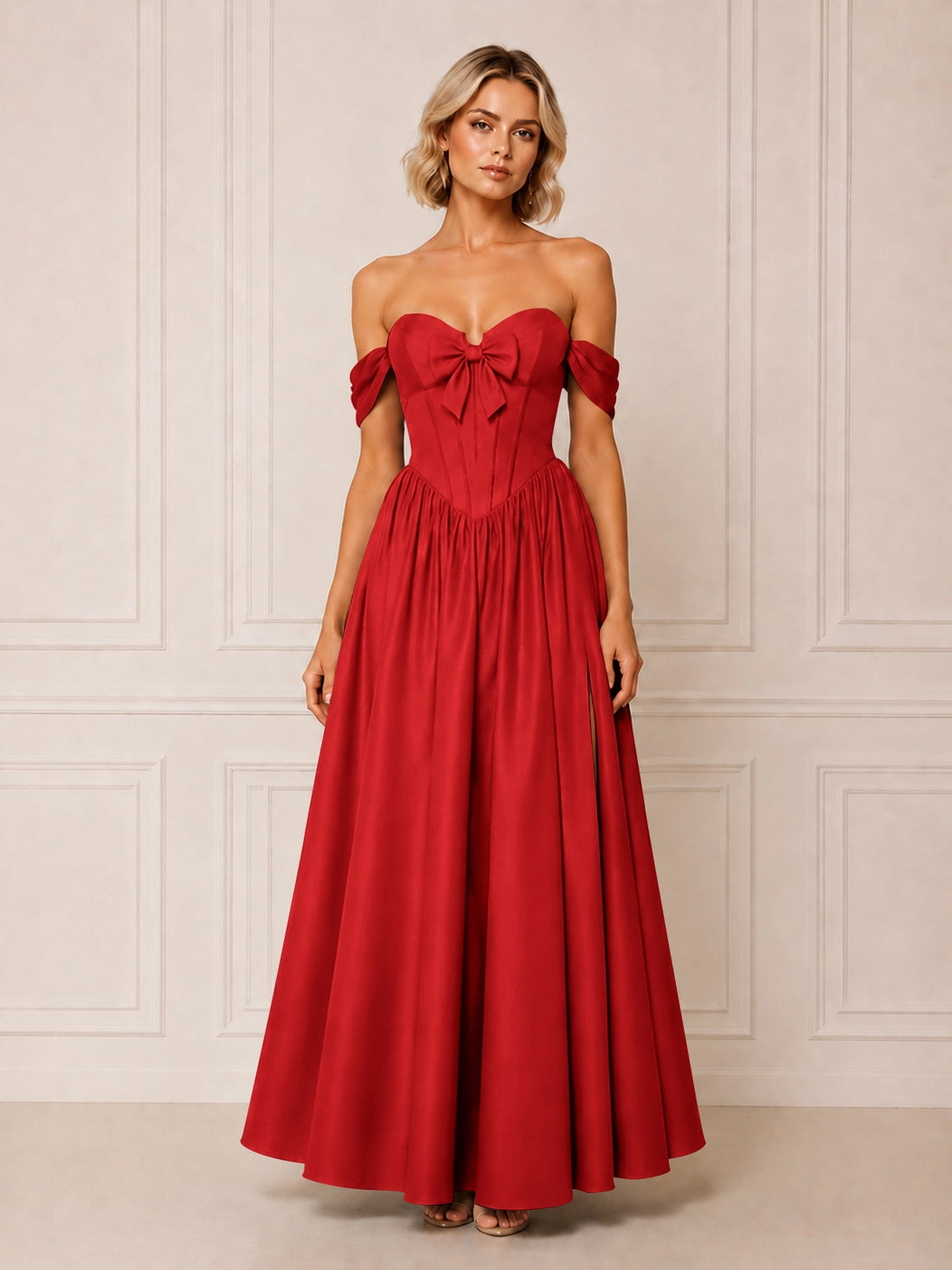 A-line Bridesmaid Dress with Bow Detail 