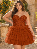 Sparkle Sweetheart Mini Gown Dress-Plus Size 