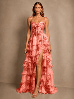 Floral Pattern High-low Dress 