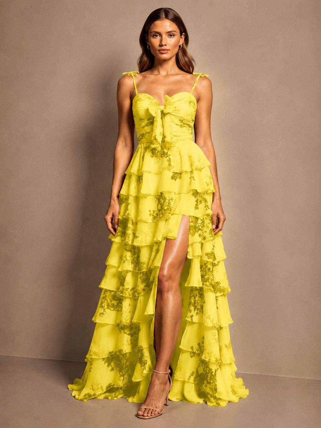 Floral Pattern High-low Dress 