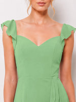 Chiffon Bridesmaid Dress with Ruffle Straps