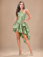 Asymmetric Homecoming Dress with One-Shoulder Neckline 