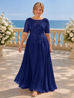 Lace Mother Dress with Half Sleeves-Plus Size 