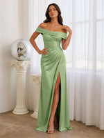Off-the-Shoulder Prom Dress with Ruched Bodice 