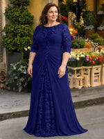 Lace Mother of the Bride Dress with Applique-Plus Size 