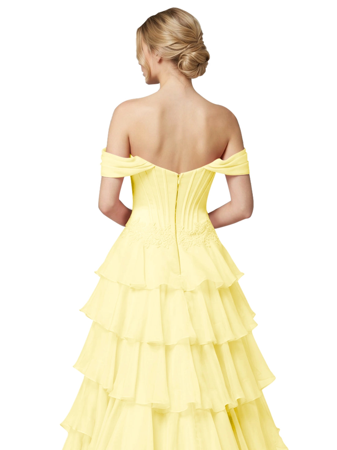 Tiered Off The Shoulder Prom Dress 