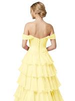 Tiered Off The Shoulder Prom Dress 