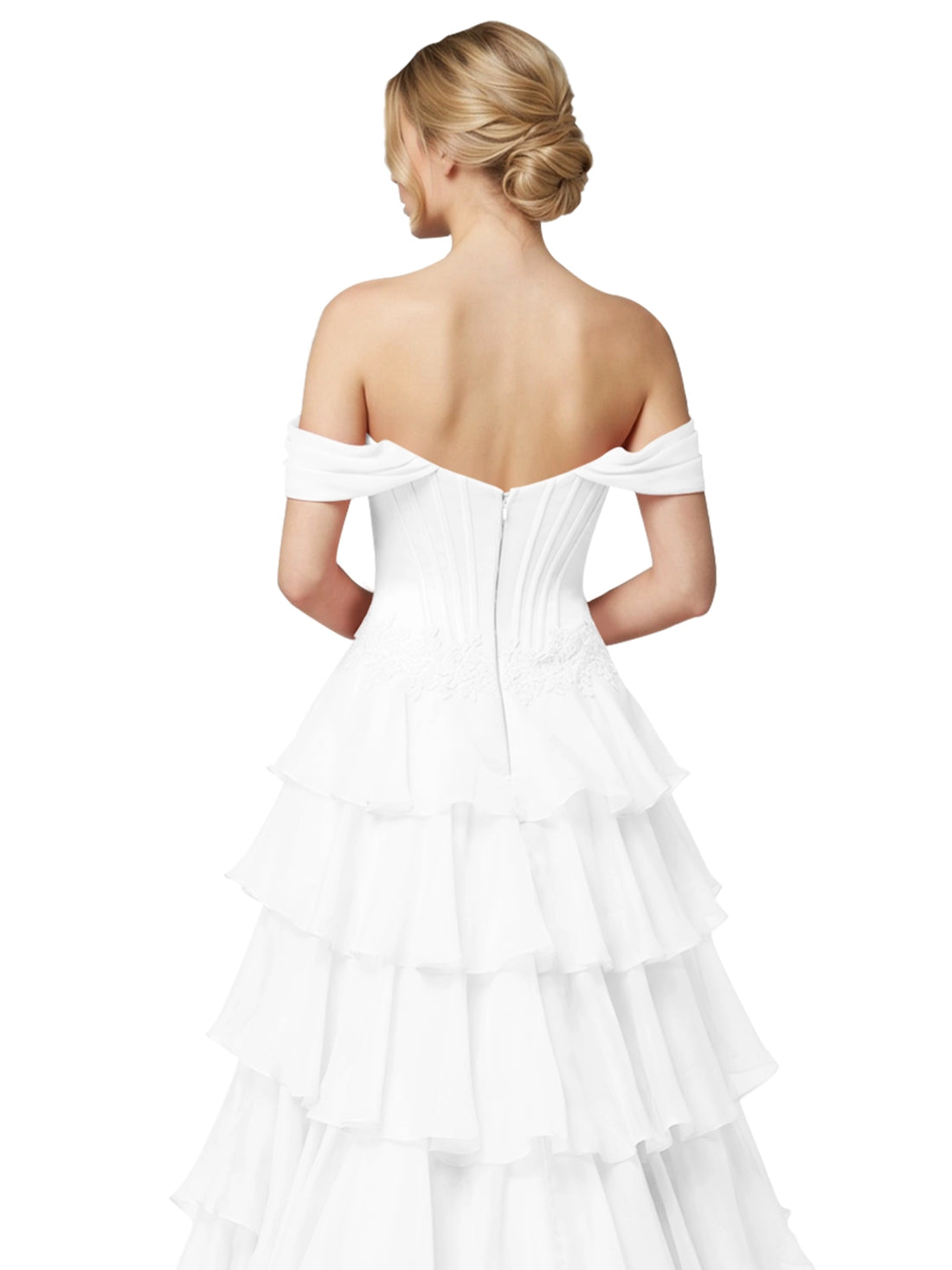 Tiered Off The Shoulder Prom Dress 