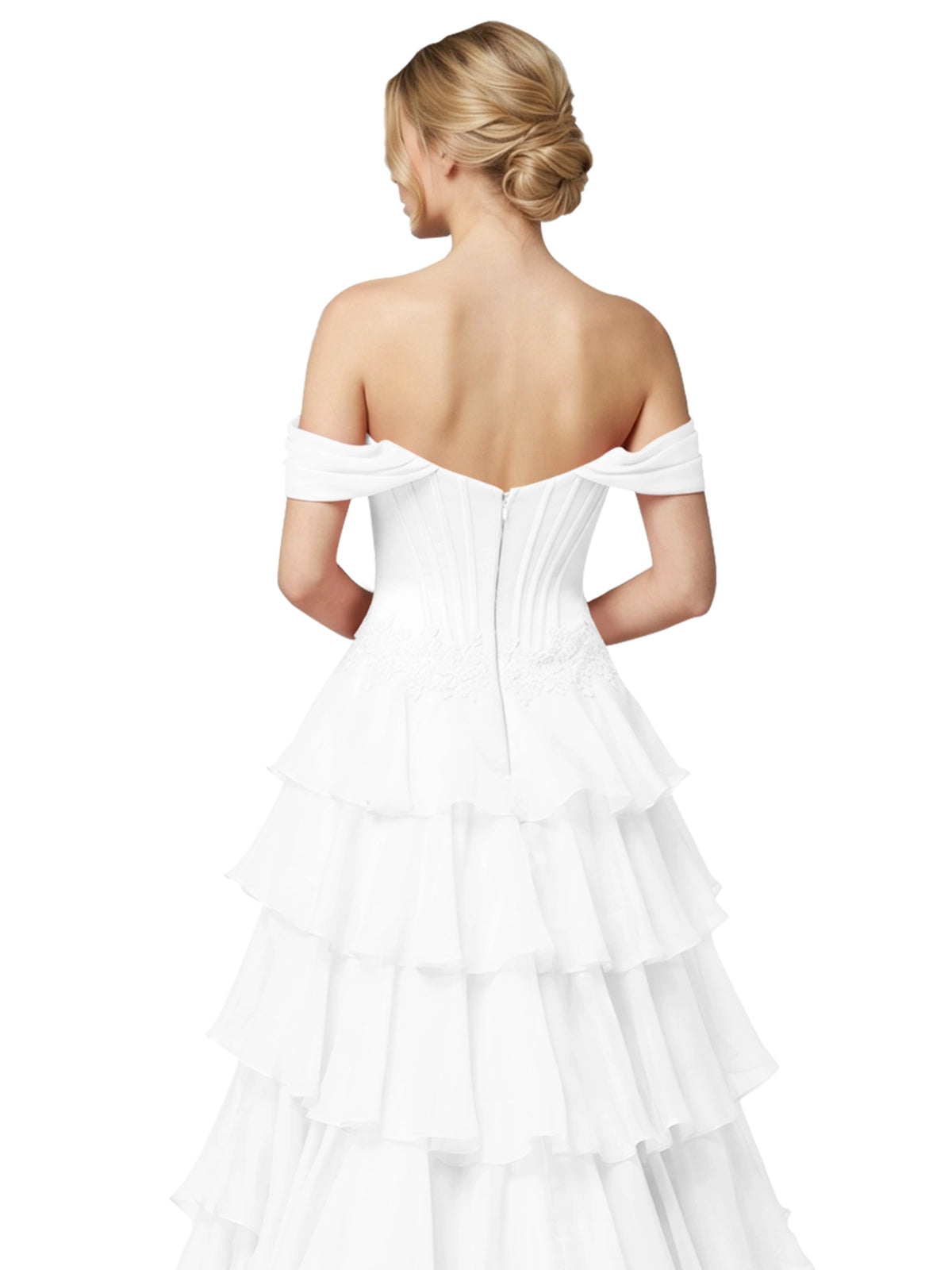 Tiered Off The Shoulder Prom Dress 