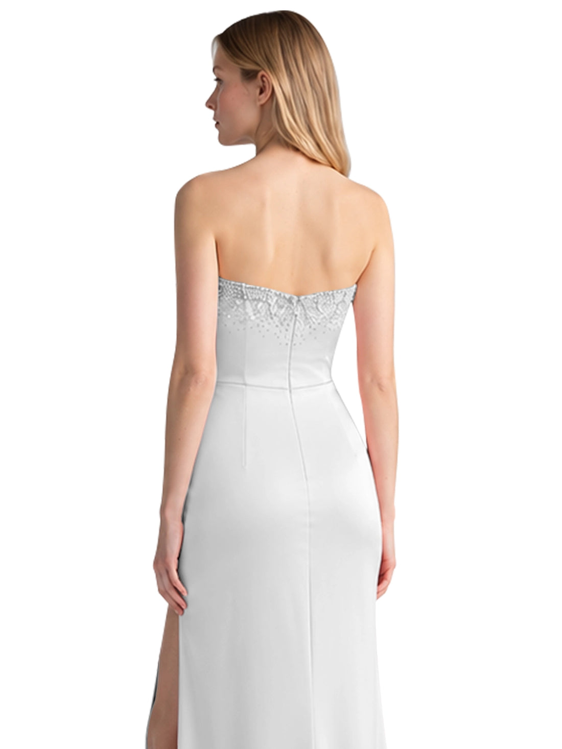 Beaded High Slit Prom Dress 