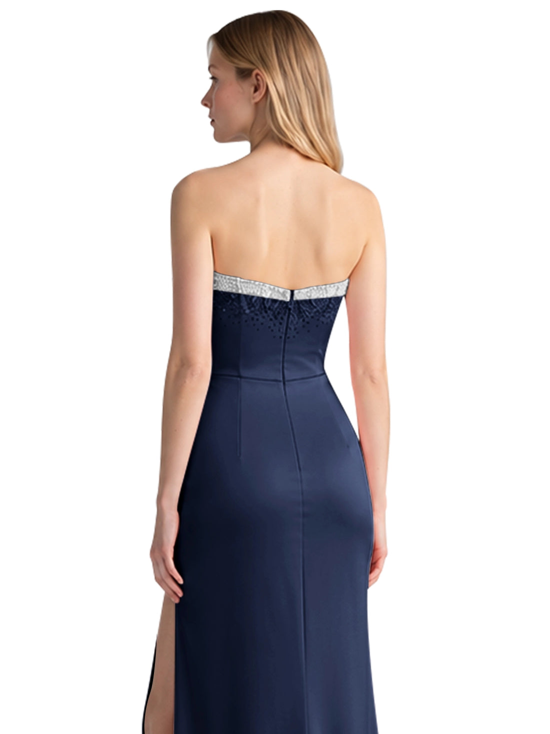 Beaded High Slit Prom Dress 