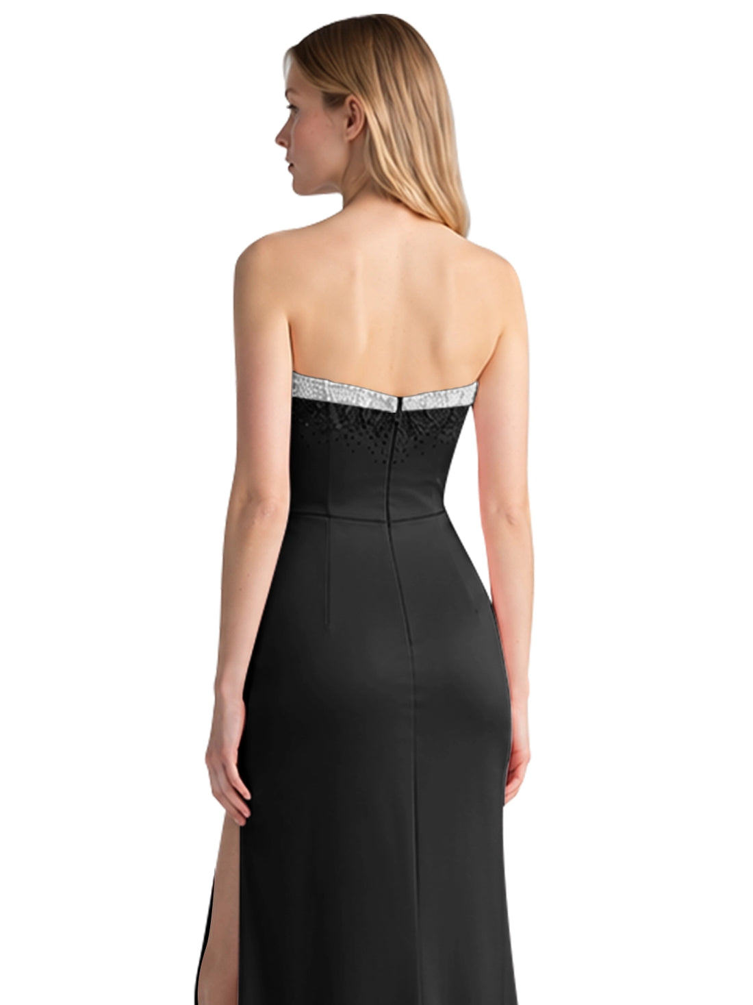 Beaded High Slit Prom Dress 