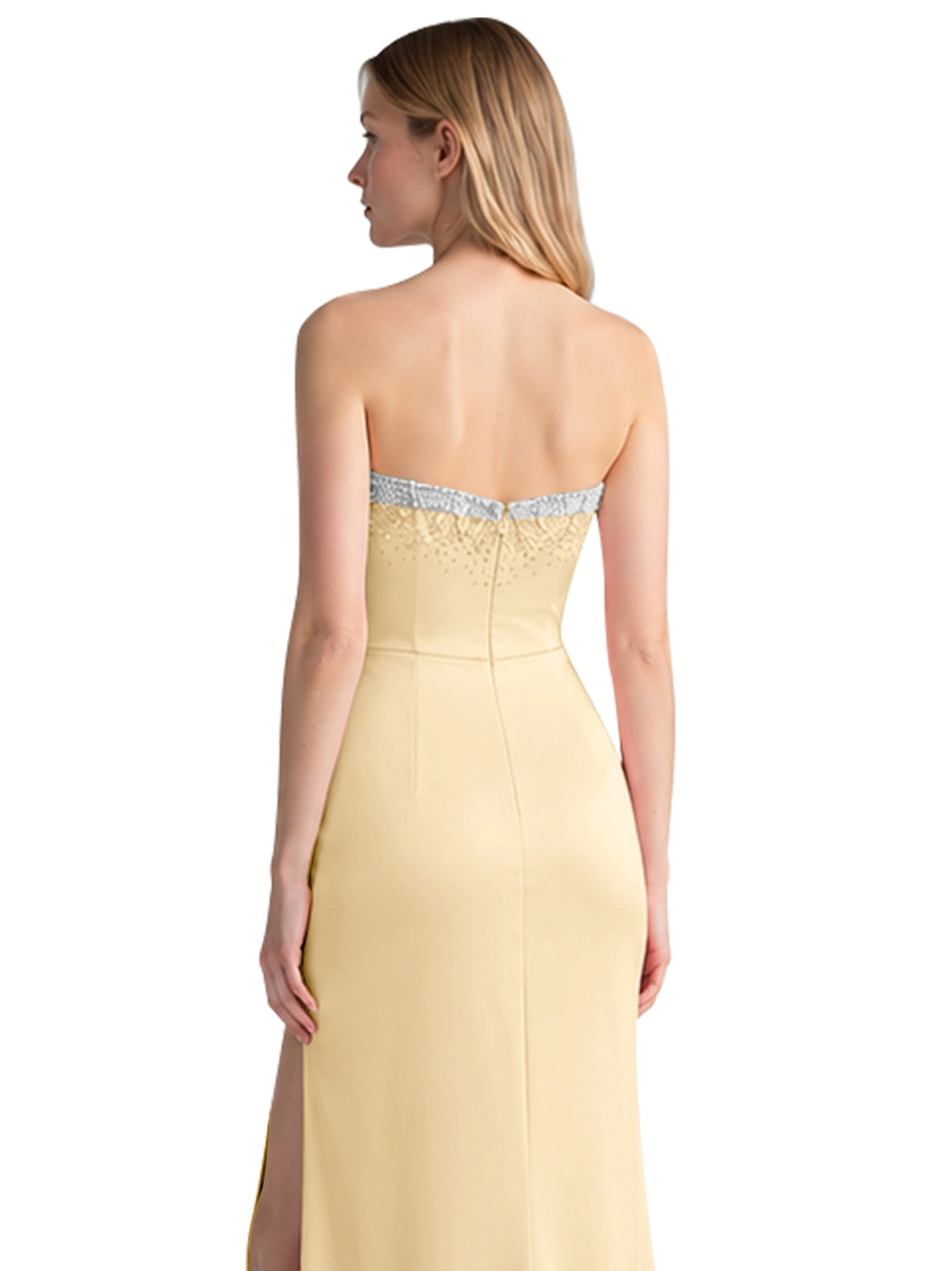 Beaded High Slit Prom Dress 