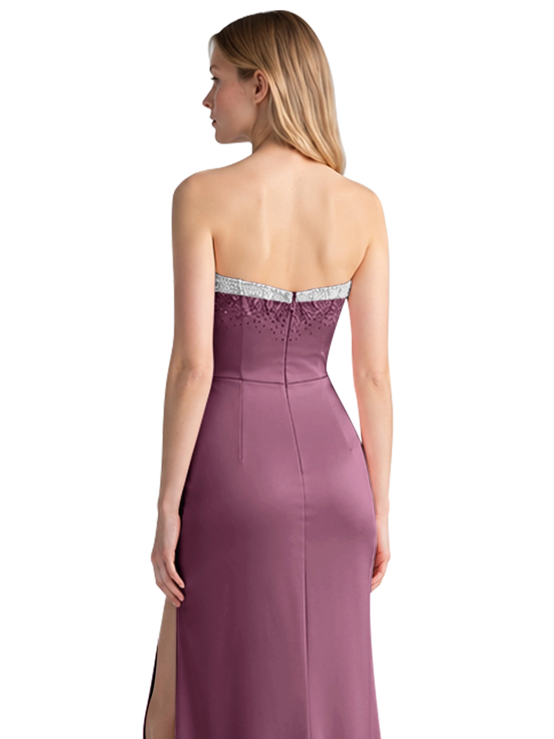 Beaded High Slit Prom Dress 