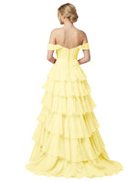 Tiered Off The Shoulder Prom Dress 