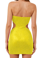 Cut-out Shining Mini Dress 