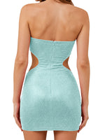 Cut-out Shining Mini Dress 