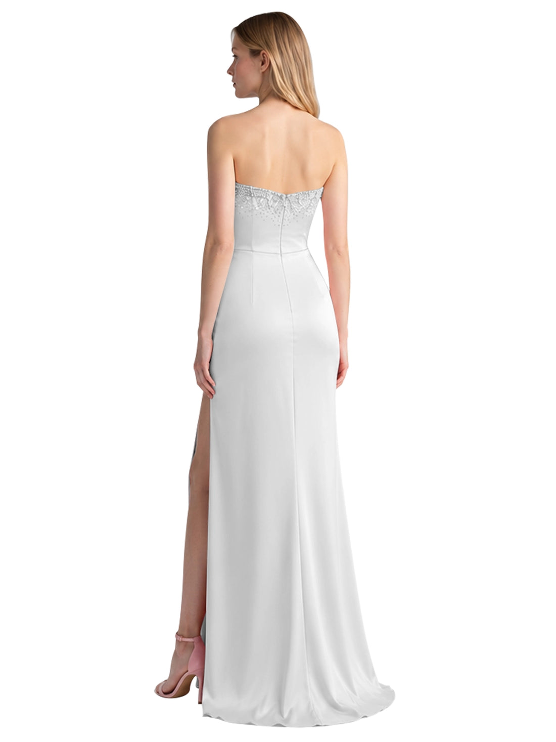 Beaded High Slit Prom Dress 