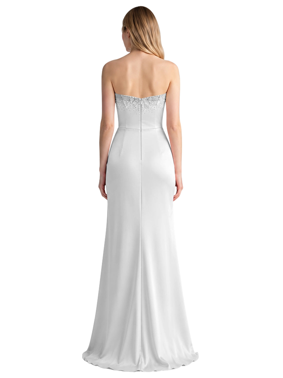 Beaded High Slit Prom Dress 