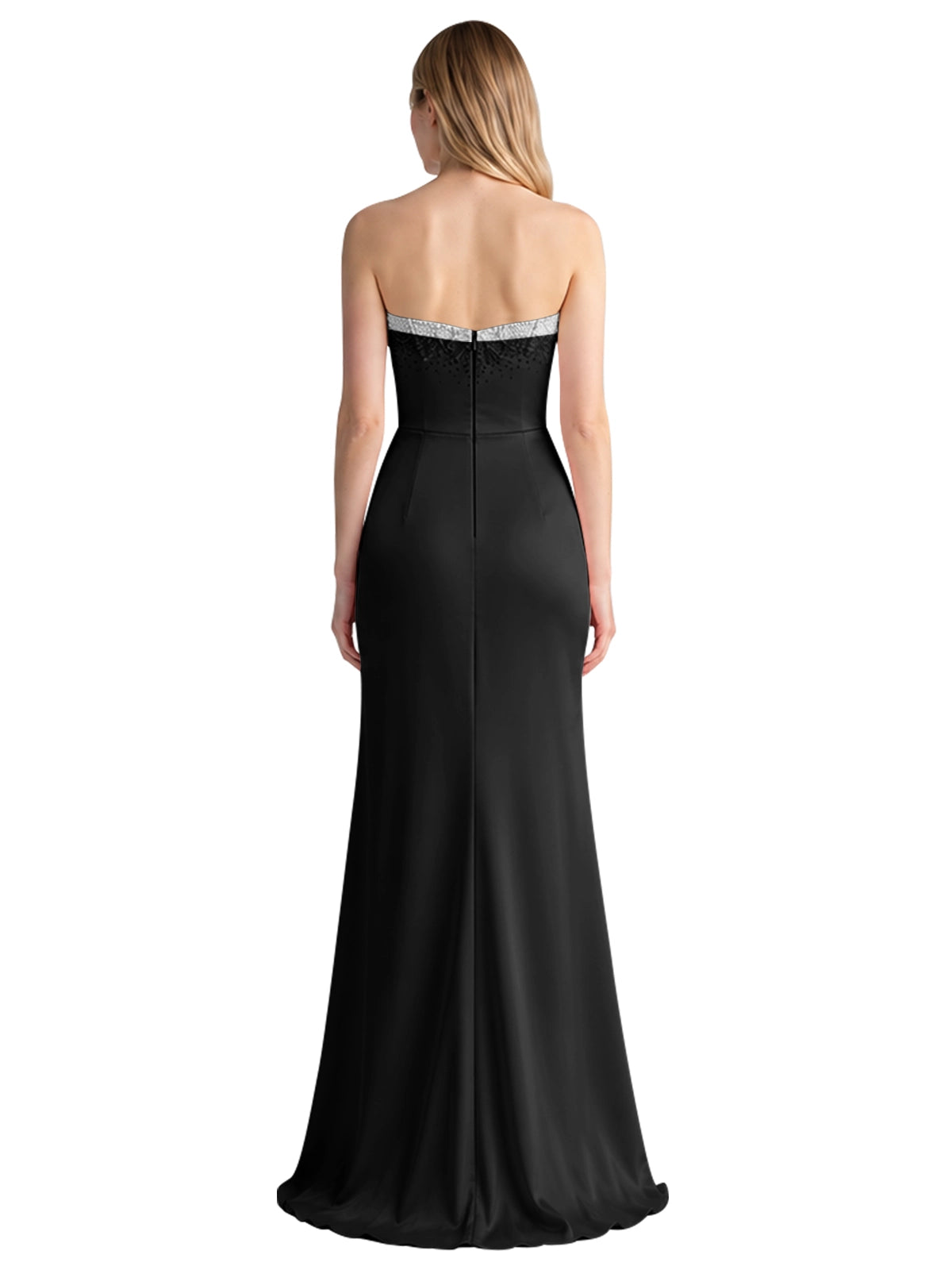 Beaded High Slit Prom Dress 