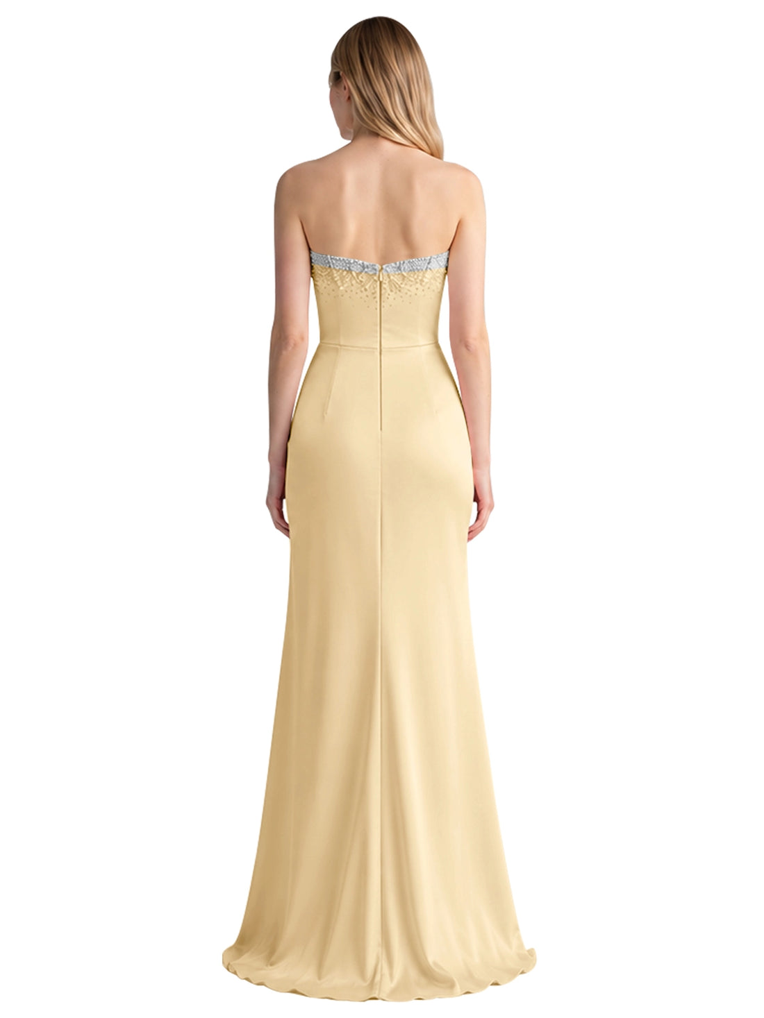 Beaded High Slit Prom Dress 