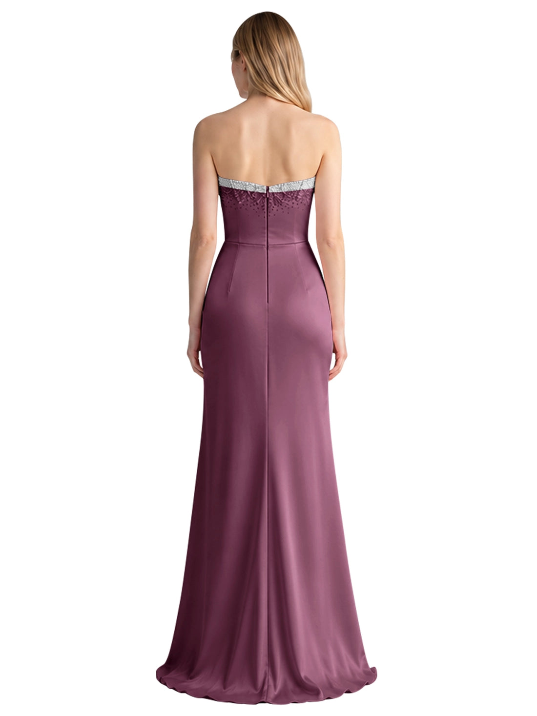 Beaded High Slit Prom Dress 
