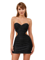 Cut-out Shining Mini Dress 