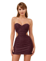 Cut-out Shining Mini Dress 