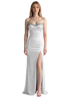 Beaded High Slit Prom Dress 