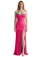 Beaded High Slit Prom Dress 