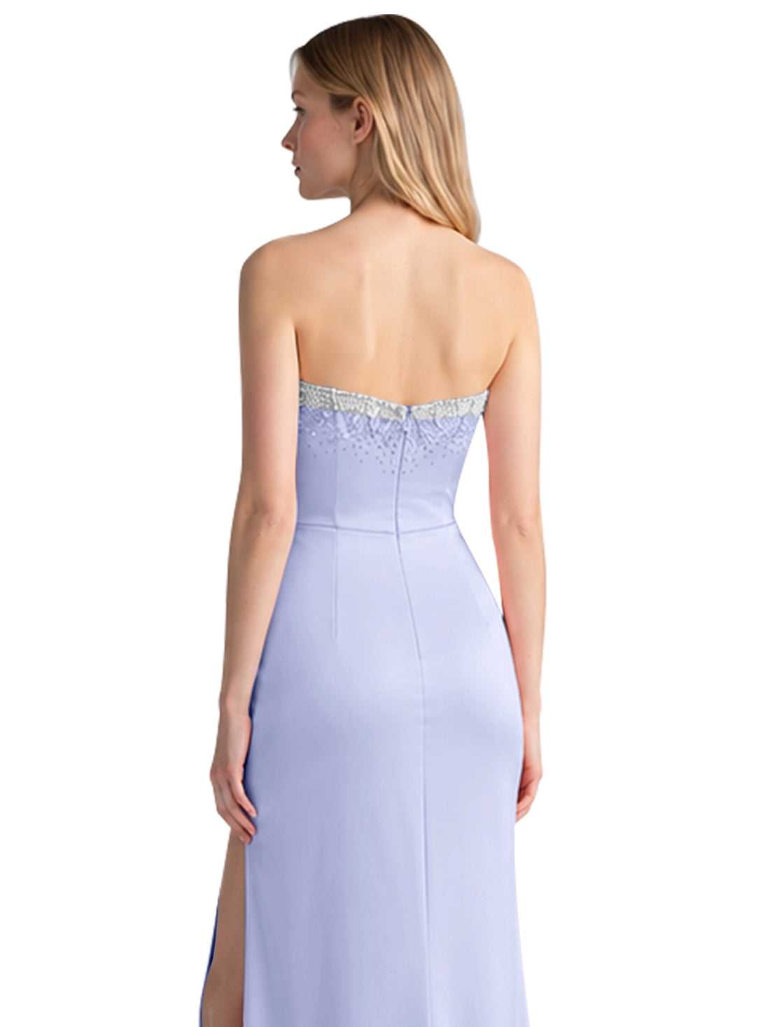 Beaded High Slit Prom Dress 