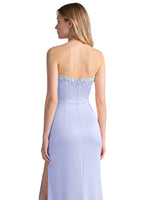 Beaded High Slit Prom Dress 