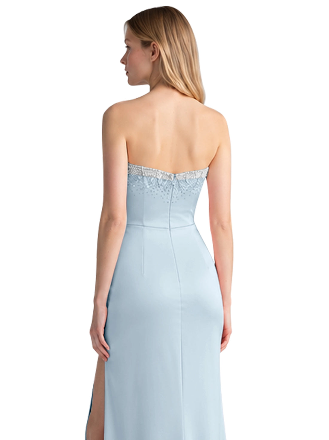 Beaded High Slit Prom Dress 