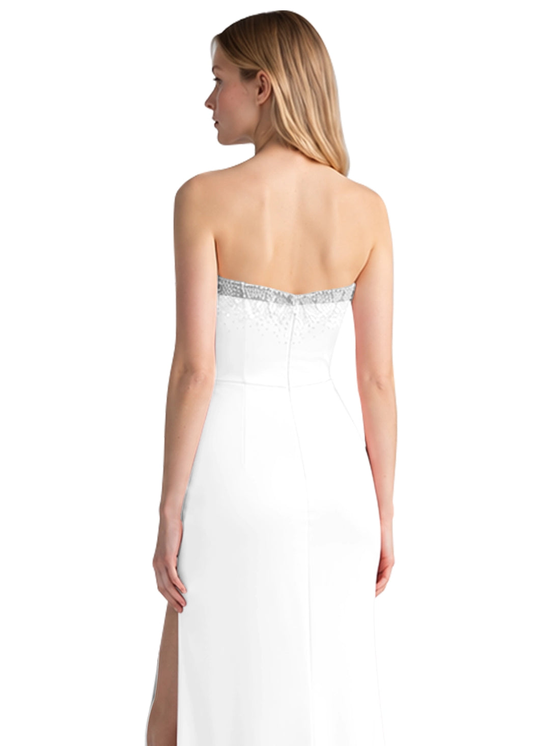 Beaded High Slit Prom Dress 