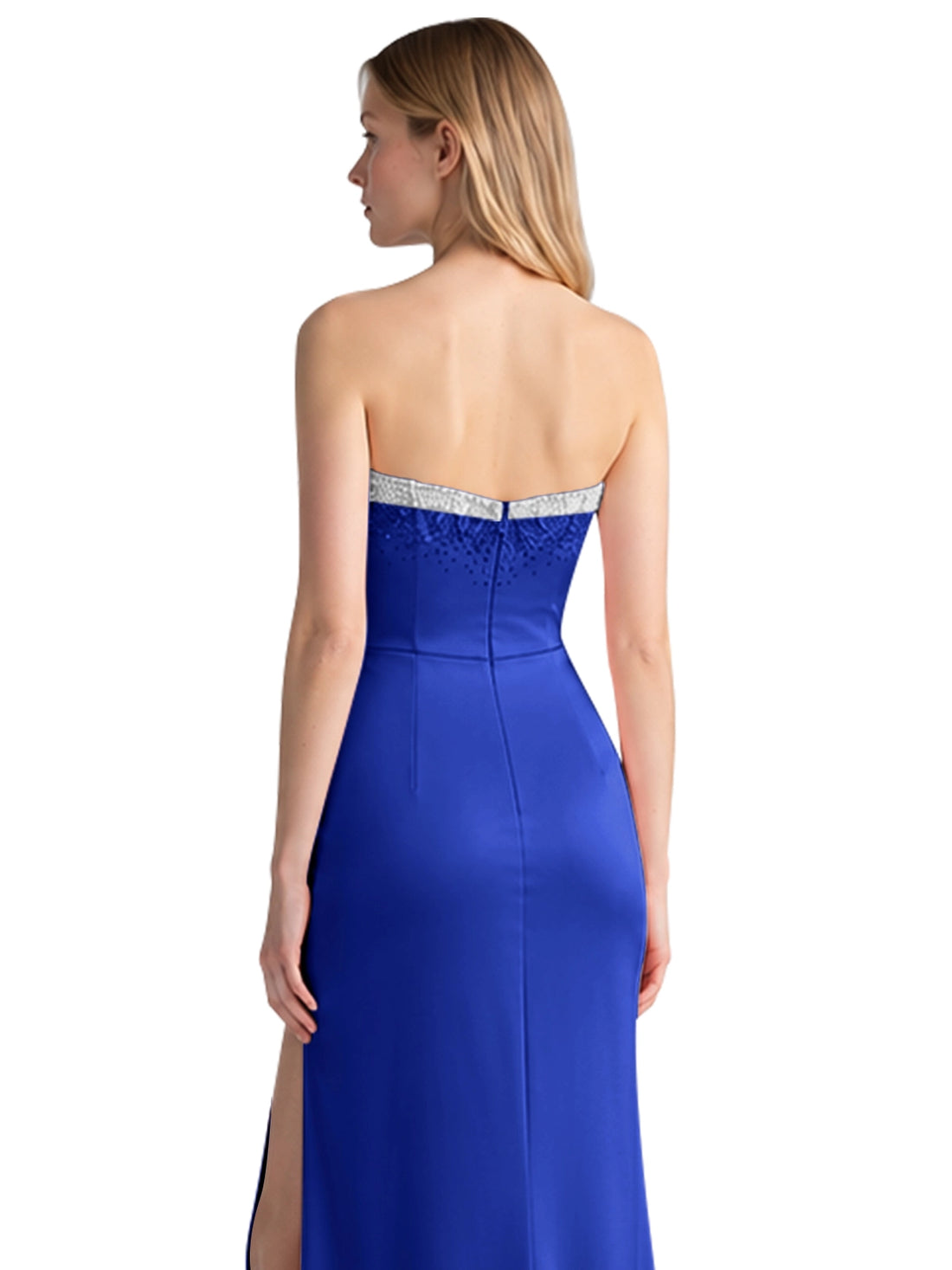 Beaded High Slit Prom Dress 